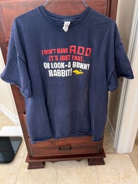 Navy Short Sleeve Graphic Tee - 'I Don't Have A.D.D.'